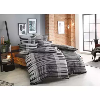 Постельное белье Bruno Banani "Cameo, экологичное, чистый хлопок, премиум-качество, поверхностная плотность 115 г/м, дышащее, 100 % хлопок, сертификат kotex, наволочка и пододеяльник на молнии", (2 шт.), качество Renforce, антрацит