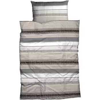 Постельное белье CASATEX «Camelo», узор в полоску, микс, серо-коричневый/серый