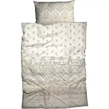 Постельное белье CASATEX «Jolie», элегантный дизайн с нежными цветочными узорами и нежными тонами, серо-коричневый/кремовый