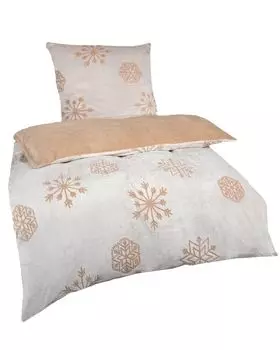 Постельное белье Cashmere Touch Beige 2 шт. приятное мягкое 135х200 80х80 см на молнии Haus und Deko