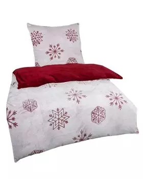 Постельное белье Cashmere Touch Bordeaux 2 шт. приятное мягкое 135х200 80х80 см на молнии Haus und Deko