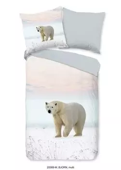 Постельное белье Чистое с белым медведем - 135х200 см - 100% микрофибра Muller Textil