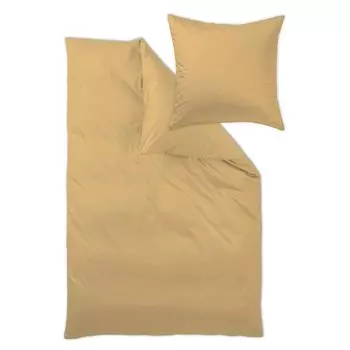 Постельное белье Curt Bauer из однотонного сатина мако, 3 шт., чехол ок. 240/220 + 2 наволочки 40/80 см 0000-3848 однотонное мако из сатина, золото.