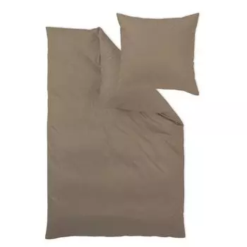 Постельное белье Curt Bauer из однотонного сатина мако, 3 шт., чехол ок. 240/220 + 2 наволочки 40/80 см 0000-3218 однотонный сатин мако, коричневый.