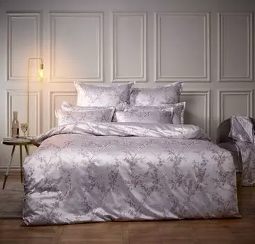 Постельное белье Curt Bauer Mako с парчовым дамастом, 2 шт., чехол ок. 155/200 + наволочка 80/80 см 9030-0242 Cherry melody Rose.