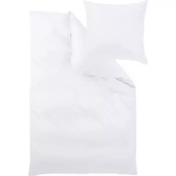 Постельное белье Curt Bauer «Сатин Uni-Mako из 100% хлопка, постельное белье и наволочки на молнии, просты в уходе, сертифицированы STANDARD 100 от OEKO-TEX и Made in Green, также подходят круглый год, элегантный вид» (2 куски), белый