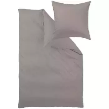 Постельное белье Curt Bauer «Сатин Uni-Mako из 100% хлопка, постельное белье и наволочки на молнии, просты в уходе, сертифицированы STANDARD 100 от OEKO-TEX и Made in Green, также подходят круглый год, элегантный вид» (2 куски), серо-коричневый
