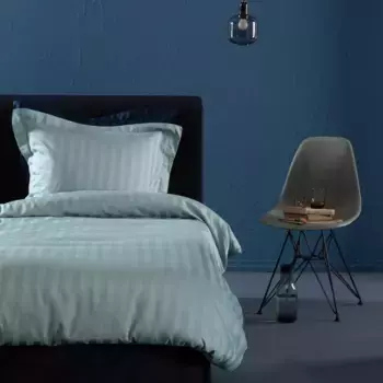 Постельное белье damai "Полосатый сатин", (2 шт.), качество сатина Mako, 100% хлопок, постельное белье и наволочка на молнии, охлаждающее летнее постельное белье, можно использовать круглый год, зеленый