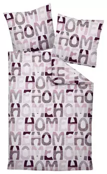 Постельное белье DAVOS Biber Janine, белый/лиловый