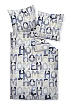 Постельное белье DAVOS Biber Janine, синий/песочный