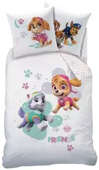 Постельное белье для девочек Paw Patrol 80х80 см + 135х200 см Детское постельное белье в Renforce - 100% хлопок