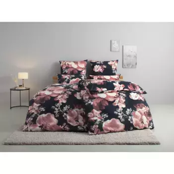 Постельное белье для дома «MELINA», цветочное постельное белье на молнии, размер. 135х200см Home Affaire, цвет blau