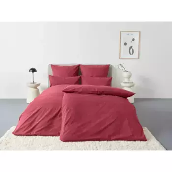 Постельное белье для дома «Melli, качества Linon и Biber, дышащее, изготовлено из 100% хлопка, опора из хлопка, произведенного в Африке, кровать и наволочка с застежкой на пуговицы Home Affaire, цвет bordeaux/meliert