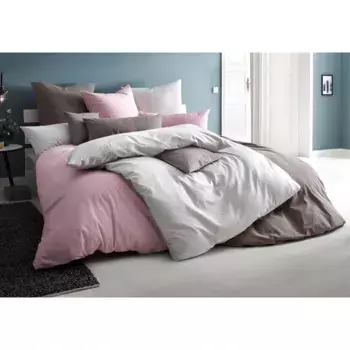 Постельное белье для дома «Melli, качества Linon и Biber, дышащее, изготовлено из 100% хлопка, опора из хлопка, произведенного в Африке, кровать и наволочка с застежкой на пуговицы Home Affaire, цвет anthrazit/meliert