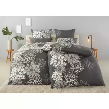 Постельное белье для дома «Сьюзен в размере. 135x200 или 155x220 см", в разном качестве, романтическое постельное белье с цветами Home Affaire, антрацит