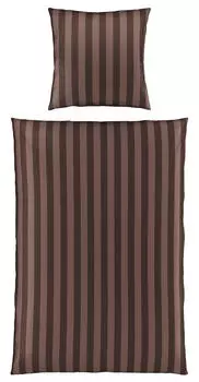 Постельное белье добби сатин Ambiente, коричневый/темно-коричневый
