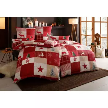 Постельное белье «Домашнее дело» Николая в размерах. 135x200 или 155x220 см, идеально подходит для Рождества", Рождественское постельное белье, зима Home Affaire, красный