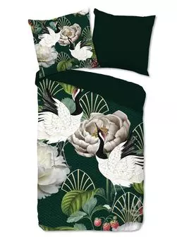 Постельное белье Dream Castle Renforce - Crane Roses Green 155 x 220 см Crane Roses Green Traumschloss