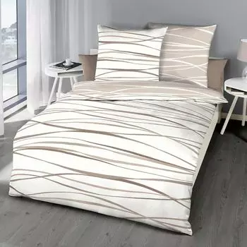 Постельное белье Dream Sleep Beaver Motion natural 155х200 см + 80х80 см Traumschlaf