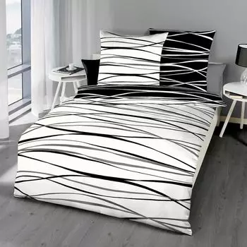 Постельное белье Dream Sleep Beaver Motion черный 140х200 см + 70х90 см Traumschlaf