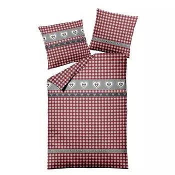 Постельное белье Dream Sleep Beaver дача сердечки красный 155х220 см+80х80 см Traumschlaf