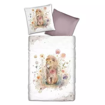 Постельное белье Dream Sleep Mako Сатин Лев 135х200 см + 80х80 см Traumschlaf