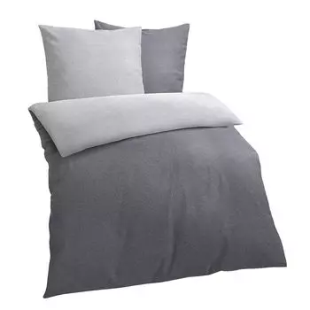 Постельное белье Dream Sleep Melange Beaver 200х220 см + 2х 80х80 см антрацит-серый Traumschlaf