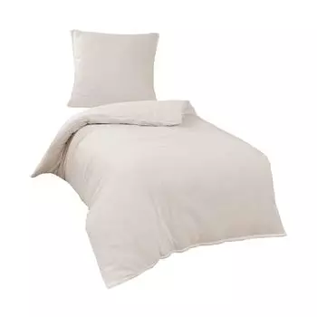 Постельное белье Dream Sleep муслиновое однотонное 155х220 см + 80х80 см кремовое Traumschlaf