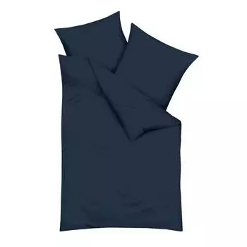 Постельное белье Dream Sleep однотонное из бобра 135х200 см + 40х80 см темно-синее Traumschlaf