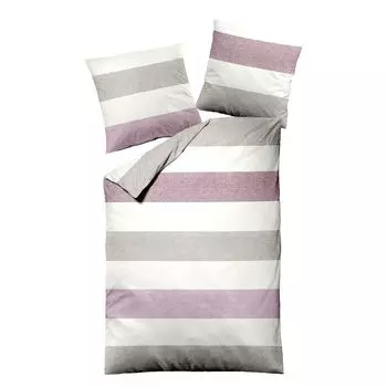 Постельное белье Dream Sleep в полоску бобра роза 200х200 см + 2х 80х80 см Traumschlaf