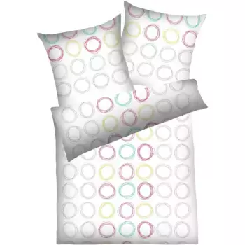 Постельное белье Dyckhoff «штриховые кружочки», из мягкой махры, цвет bunt
