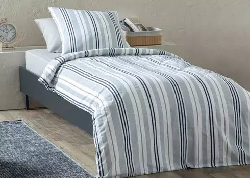 Постельное белье ENGLISH HOME 135х200 2 шт. серое, 1 пододеяльник 135 х 200 с 1 наволочкой 80 х 80 см, комплект постельного белья 135 х 200 см на молнии