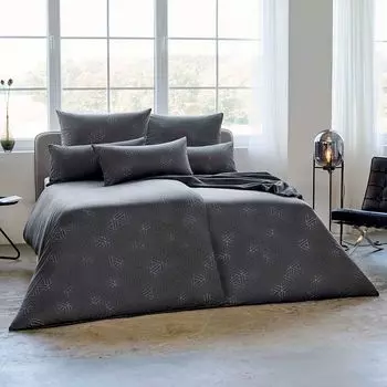 Постельное белье Estella Atelier Pippa цвет антрацит размер 155х220+80х80