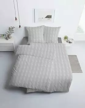 Постельное белье Estella Mako трикотаж 155х220 Jacobia ракушка серебро 6892-820