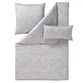 Постельное белье Estella Satin de Luxe 155х220 Ola platinum waves песочный 1069-915