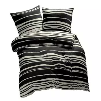 Постельное белье ETREA из микрофибры 135х200см + 80х80см - всесезонное постельное белье пододеяльник Carola Stripes - комплект постельного белья с подушкой 135х200см пододеяльник + 80х80см наволочка микрофибра - черный Etrea Himmlische Qualitt