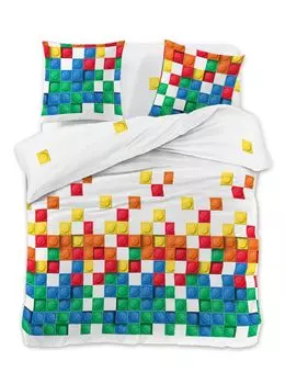 Постельное белье FEBE Комплект пододеяльников блоков Тетрис 135х200 + наволочка из 2 частей на молнии