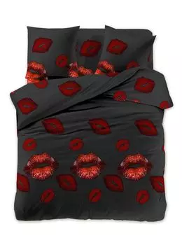 Постельное белье FEBE комплект пододеяльников 135х200 с секси губами + наволочки из 2 предметов на молнии