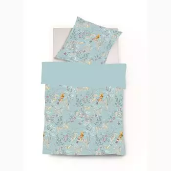 Постельное белье Fleuresse Black Premium Swiss из сатина Oshawa светло-синий 155х220 см + 80х80 см