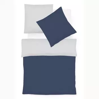 Постельное белье Fleuresse Interlock Jersey Черный Премиум Tornio 135х200 см + 80х80 см темно-синий