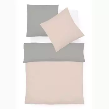 Постельное белье Fleuresse Interlock Jersey Черный Премиум Tornio 135х200 см + 80х80 см кремовый