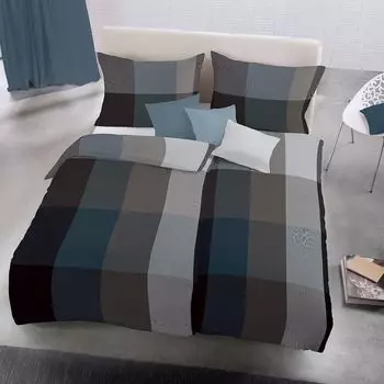 Постельное белье Fleuresse из тонкой фланели Lech Hamina синий 200x200 см + 2x 80x80 см