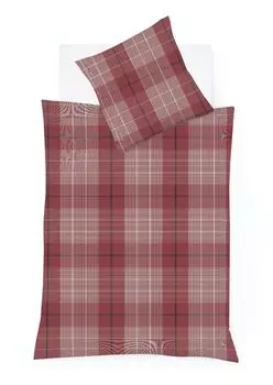 Постельное белье Fleuresse Lech благородная фланель 200х220 в клетку красный синий Country house 604112-04