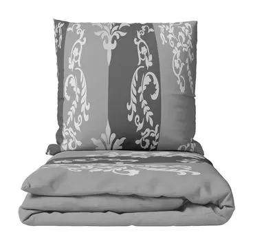 Постельное белье флисовое 135х200 серый антрацит с орнаментом зима на молнии leonado vicenti