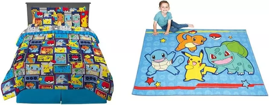 Постельное белье Franco Pokemon, супермягкое одеяло, простыня и коврик для детей, Blue