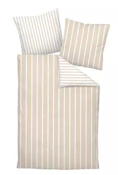 Постельное белье GENTANO Makosatin Janine, светло-коричневый/белый