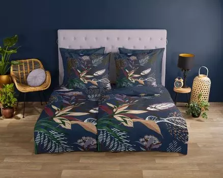 Постельное белье Good Morning - 155х220 см - 100% хлопок Muller Textil, темно-синий