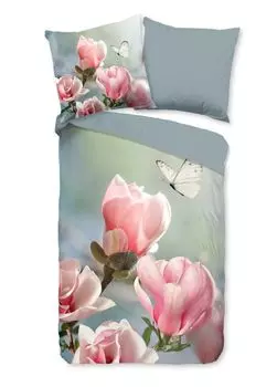 Постельное белье Good Morning цветы - 155х220 см - 100% хлопок Muller Textil, мультиколор