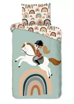 Постельное белье Good Morning "Destin" с лошадью и радугой - мульти - 140 х 200 см - 100% хлопок Muller Textil