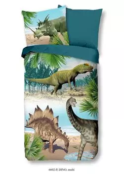 Постельное белье Good Morning Renforc 135 х 200 см + 1 х 80 х 80 см Dino Colorful Muller Textil